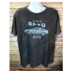 INITIAL D Anime Shirt by Catori Co. Size Large Graphic Tee with Fade Effect